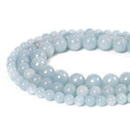 About 60pcs 6mm Natural Stone Beads Aquamarine Beads Crystal Gemstone for Jewelry Making, DIY Bracelet Necklace - color: Aquamarine, size: 6mm
