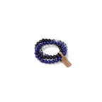 3 PCS Healing Crystal Bracelets for Women 8mm Natural Stone Beaded Stretch Bracelet Amethyst Jewelry Gifts - color: 06 8mm Lapis Lazuli & Sodalite - Blue