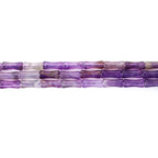5x12mm Natural Amethyst Stone Bamboo Shape Gem Healing Energy Loose Spacer Beads for DIY Necklace Bracelet Earring - color: Amethyst
