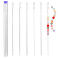UOOU Beading Needles, 6 Pcs Beading Needle for Seed Beads, 2 Sizes Twisted Wire Bead Needles for Jewelry Making, Beaded Bracelets, Necklaces, DIY Handmade - style: 0.4/0.5 x 130 mm