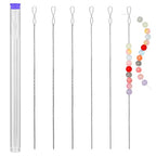 UOOU Beading Needles, 6 Pcs Beading Needle for Seed Beads, 2 Sizes Twisted Wire Bead Needles for Jewelry Making, Beaded Bracelets, Necklaces, DIY Handmade - style: 0.4/0.5 x 130 mm