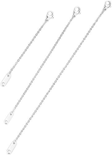Altitude Boutique 18k Gold Plated Necklace Extenders Delicate Necklace Extender Chain Set for Women 3 Piece Set, Extensions 2", 4", 6" Inches Hypoallergenic in Gold, Rose Gold, or Silver - color: Silver