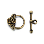 Adabele 20 Sets Rose Flower Toggle Clasp 19mm (0.75 Inch) T-Bar Closure Tarnish Resistant Antique Bronze for Necklace Bracelet Craft Jewelry Making MC-AF61 - size: 19mm Rose Flower Toggle