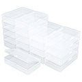 19 Pack Rectangular Clear Plastic Storage Containers Box with Hinged Lid for Beads and Other Small Craft Items (5.7 x 3.35 x 1.38 inch) - size: 5.7 x 3.35 x 1.38 inch