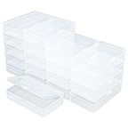 19 Pack Rectangular Clear Plastic Storage Containers Box with Hinged Lid for Beads and Other Small Craft Items (5.7 x 3.35 x 1.38 inch) - size: 5.7 x 3.35 x 1.38 inch