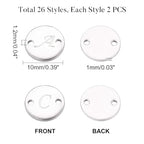 UNICRAFTALE Stainless Steel Alphabet Link Charms from A to Z Letter Pendants Connectors for Earring Bracelet Necklace Flat Round Metal Pendant DIY Earring Bracelet Making - color: Stainless Steel Color
