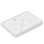 Oirlv Premium White Leather Stackable Jewelry Tray 24 Grid Jewelry Organizer Tray with Removable Inserts Cards Necklace Display Holder - color: White, size: 24 Grid Tray with Inserts