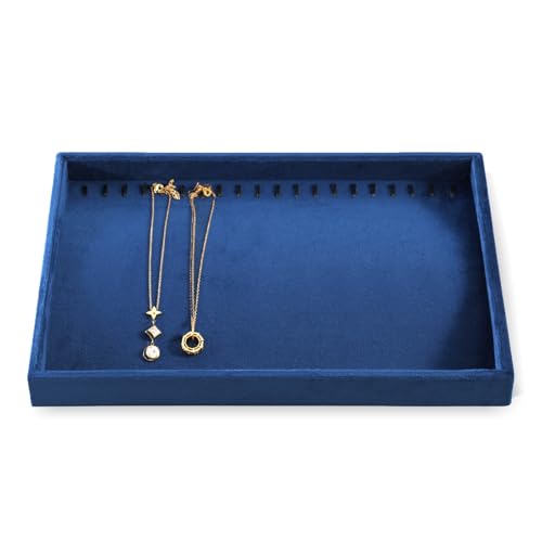 Necklace Storage Tray, Velvet Bracelet Display, Premium Jewelry Organizers,Luxury Jewelry Tray,Blue Necklace Display - color: A-Blue, size: Necklace Tray