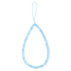 Semi-Precious Gem Stones Beaded Phone Charm Cell Phone Lanyard Wrist Strap Handmade Natural Gemstone Phone Chain string - color: Aquamarine