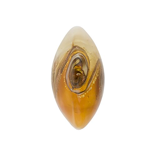 Topaz with Aventurina and 24kt Gold Foil Mare Disc 20mm Murano Glass Bead Handmade Lampwork