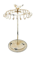 Rustic White Bird Rotating Necklace Holder Bracelet Stand/Jewelry Organizer/Jewelry Tree - color: Rustic White
