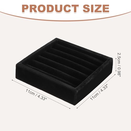 uxcell Stackable Jewelry Storage Tray, Jewelry Tray Drawer Organizer, Small Display Box for Earrings, Necklaces, Rings and Bracelets, Black - color: Black