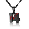 AIAINAGI Baseball Number Necklace - Stainless Steel Chain Pendant for Men Athletes 00-99 Jersey Number Gift - color: Black, style: 14