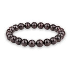 Crystal Vibe 8mm Beaded Bracelets For Women Men - Healing Crystal Bracelet - Adjustable Size - color: Garnet