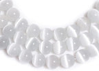 HAAMIIQII 60pcs 6mm White Cat Eye Beads Round Loose Gemstone Beads for Jewelry Making Strand 15 Inch - color: White, size: 6mm (60pcs)