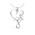 Yocoyee Stainless Steel Faith Pendant Necklace Heart Shaped Word Letter Faith Positive Encouragement Memorial Necklace Gift for Women Friends - color: Silver