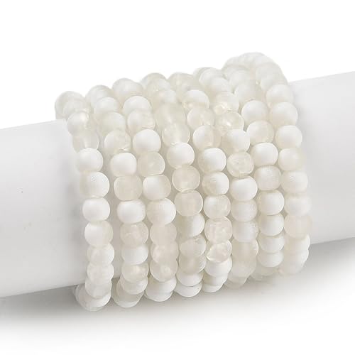 KISSITTY 50pcs Matte Beads Gradient Color Glass Frosted Crystal 6mm Rondelle Light Color Bead Center Drilled Loose Craft Beads for Jewelry Making Earring Bracelet Necklace DIY Crafts - color: Light Color