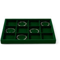 12 Grids Velvet Jewelry Tray Bracelet Trays Bangle Holder for Bracelet Bangle Earring Ring Display Storage (Green) - size: 12 Grid