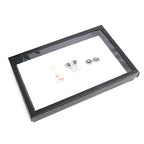 ZLY Jewelry Rings Display Tray Velvet 100 Slot Case Box Jewelry Storage Box - color: Black