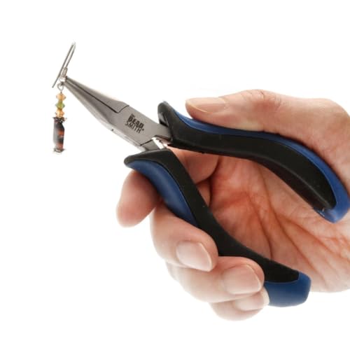 The Beadsmith Ergonomic Chain Nose Pliers – 5 inches (127mm) – Comfortable Ergonomic Grip, Double-Leaf Springs & Polished Steel Head – Extra-Fine Tips for Precision to Medium Level Work - style: Chain Nose