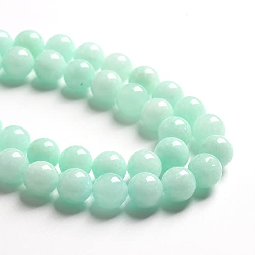10MM 38PCS Natural Stone Amazonite Chalcedony Loose Beads for Jewelry Making DIY Bracelet Necklace 1 Strand - color: Amazonite Chalcedony, size: 10mm