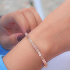 Faceted Bracelet for Women, Certified 925 Sterling Silver with 18K Gold Vermeil Healing Crystal Bracelets for Women - Crystals and Healing Stone Bracelet Women Jewelry for Gift - color: Pink opal