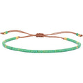 KELITCH Adjustable turquoise bead bracelet single color knitting friendship bracelet fashion jewelry daily wear gift (28 color selection) - color: Green 04M