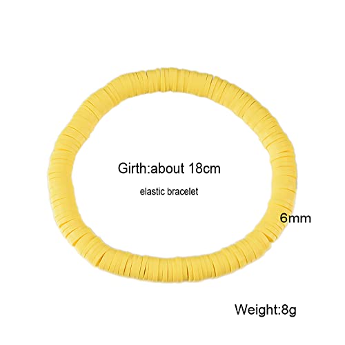 12pcs Friendship Bracelets Beaded Bracelets Heishi Bracelet Cute Bracelets Stack Vinyl Clay Disc Bead Surfer Stretch Summer Beach Bracelets For Women Preppy Bracelets - color: B