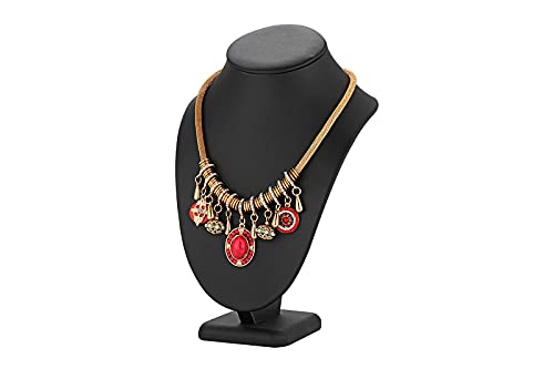 Polmart Modern Necklace Display Bust (Black Leatherette, 10 ¼”H) - color: Black Leatherette, size: 10 ¼”H
