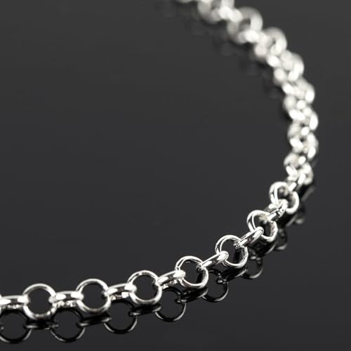 YOUBEIYEE 16.4 Feet Silver Plated Brass Jewelry Chain Roll Rolo Chain Necklace Bracelet DIY for Women Jewelry Supplies Findings - color: Rolo