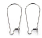 50pcs Adabele 316 Grade Surgical Stainless Steel Hypoallergenic Earring Hooks 30mm Kidney Ear Wire (Wire 0.8mm/20 Gauge) for DIY Earrings Jewelry Making SEF187-30 - size: 30mm (1.18 inch) Long