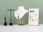 GemeShou White necklace holder stands for girls, Velvet hanging jewelry organizer, Metal necklace display stands for selling【White-Height 7.48 inch】