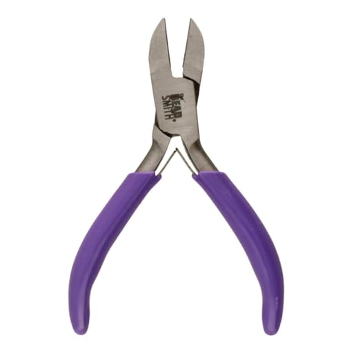 The Beadsmith Mini Series Side Cutter Tool – Accurately Cut Wire & Metal – 3-Inches, Purple Comfort Grip Handle, Single Leaf Spring, Polished Steel Head – Tools for Jewelry Making - style: Side Cutter