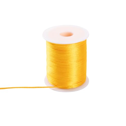 Markcain 2mm x 110 Yards Gold Nylon Cord, Gold String Beading Thread for Bracelets, Necklaces and Wind Chime Crafts - size: Gold