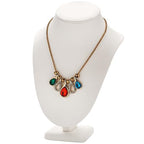 Polmart Modern Necklace Display Bust (White Leatherette, 11 ½”H) - color: White Leatherette, size: 11 ½”H