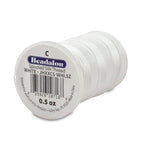 Beadalon Silk Thread Beading Thread | Bead String for Jewelry Making & Pearls | White | Size C 0.5 oz 930 ft - color: White, style: Size C