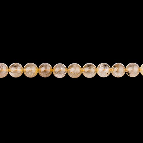 Natural Crystal Beads Golden Rutilated Quartz 8mm Polished Round Smooth Gemstone Beads for Jewelry Making Adults 15 Inch(Golden Rutilated Quartz,8mm) - color: Golden Rutilated Quartz, size: 8mm