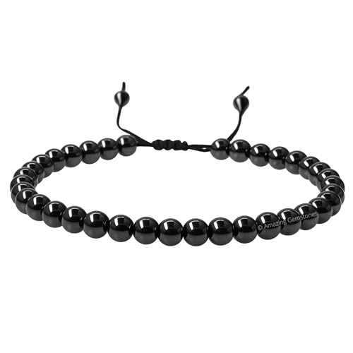 Amazing Gemstone Crystal Anklet Ankle Bracelets for Women - Waterproof Beaded Healing Crystal Anklets, Plus Size Chakra Gemstone Bead Anklet - color: Black Obsidian, style: Plain