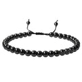 Amazing Gemstone Crystal Anklet Ankle Bracelets for Women - Waterproof Beaded Healing Crystal Anklets, Plus Size Chakra Gemstone Bead Anklet - color: Black Obsidian, style: Plain