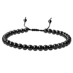 Amazing Gemstone Crystal Anklet Ankle Bracelets for Women - Waterproof Beaded Healing Crystal Anklets, Plus Size Chakra Gemstone Bead Anklet - color: Black Obsidian, style: Plain