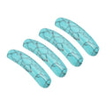 PATIKIL 4 Pcs Natural Stone, 36 x 10 mm Natural Curved Clear Quartz Stone Crystal Handmade Jade Flat Beads for DIY Crafting, Black Line Green Pine - color: Black Line Green Pine