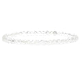 Angelstones Natural Gemstone Small Beaded Stretch Bracelet, 4mm Faceted Round Beads, Crystal Healing Bracelet for Women - color: Clear Quartz