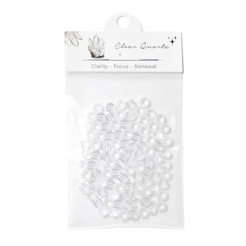 Raicegs 100pcs 6mm Clear Quartz Beads Natural Gemstone Beads Round Loose Beads for Jewelry Making DIY Bracelets Necklace - color: Clear Quartz, size: 6mm Round