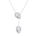 Long Necklace Sterling Silver Larait Bar Y Lariat Long Chain Drop Adjustable Necklace Gift for Her, 30" - style: Long Palm Leaf Necklace