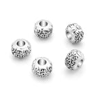 40pcs Ancient Lock Symbol of Protection Large Hole Loose Round Beads (4.5mm Hole) Antique Silver Metal Spacer for DIY Craft Jewelry Making MEC-D8 - size: Ancient Lock