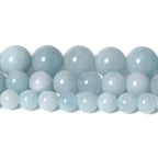 About 45pcs 8mm Natural Stone Beads Aquamarine Beads Crystal Gemstone for Jewelry Making, DIY Bracelet Necklace - color: Aquamarine, size: 8mm