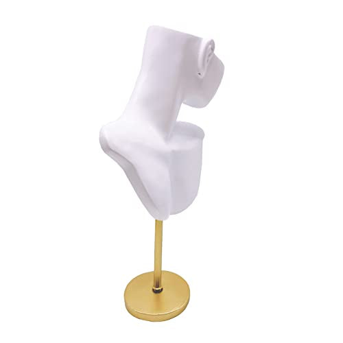 Jewelry Display Stand Jewelry Mannequin Bust Necklace Earring Display Holder Stand, Necklace Bust Jewelry Bust Stand Easel Rack for Selling Show Home Gift - color: White