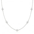 Mothers Day Gifts - Dainty Silver Gold Necklaces for Women Cute Station Choker Simulated Diamond Necklace Simple Layering CZ Necklace Trendy Jewelry Gifts - color: Silver, style: 5pcs Round CZ-Cable Chain