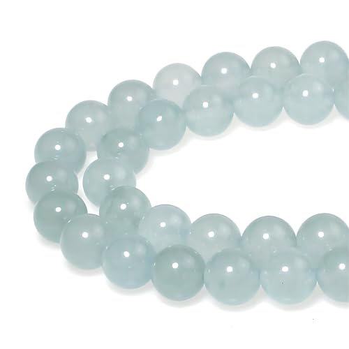 MJDCB Stone Beads 4mm 85pcs Round Grey Blue Jade Loose Gemstone Bead Charms for Jewelry Making Bracelet Necklace Earring Pendant - color: Grey Blue Jade, size: 4mm
