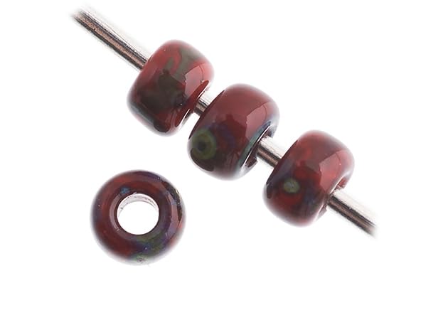 Miyuki Seed Bead 11/0 APX. 22 - g OP. Red Picasso Japanese Glass Seed Beads - color: Red Picasso